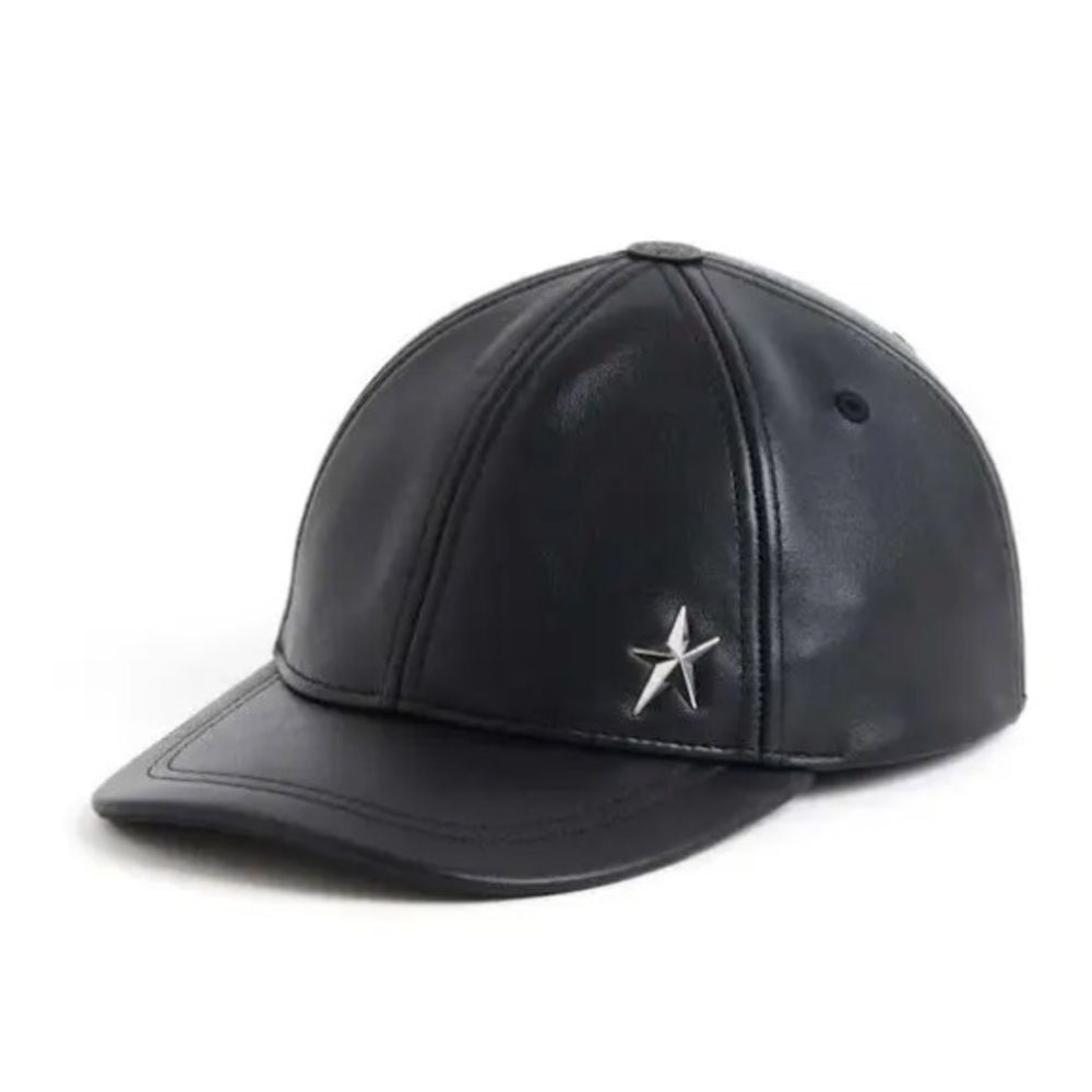 Mugler H&M Leather Baseball Cap Black